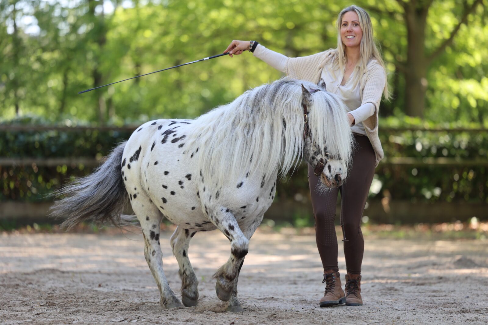 Greetje aan het grondwerk met een paard